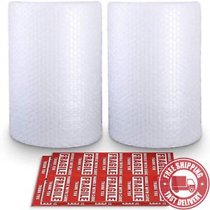 2 - Pack  Bubble  Cushioning  Wrap  Rolls ,  3 / 16 &#034;  Air  Bubble ,  12  Inch