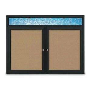 UNITED VISUAL PRODUCTS UV431H-BLACK-BUFF Corkboard,Buff/ Black,48&#034; x 36&#034;