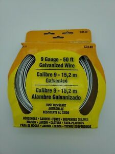 Ook 50140 50&#039; 9 Gauge Galvanized Steel Hobby Wire No.50140