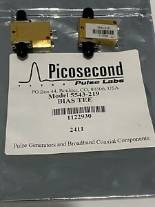 2 Tektronix / Picosecond Test Accessory Bias Tee model 5543-219 50 GHz 50 Ohm