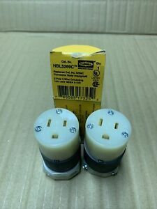 2 New in Hubbell HBL 5269C 2 Pole 3 Wire Grounding 15A 125V 5-15R Insulgrip