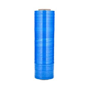 1 Roll Blue Color Hand Stretch Wrap Plastic Film 18 Inch x 1500 Feet x 80 Gauge