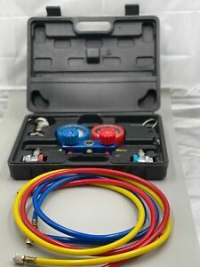 4 Way Diagnostic Manifold Gauge Set R410 R22 R134a Professional AC/HVAC Tool Kit