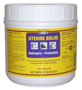 Uterine Bolus 50 Count Beef Dairy Cattle Sheep