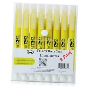 - No Bleed Gel Highlighter, Bible Highlighters, Yellow, Pack of 8, Gel