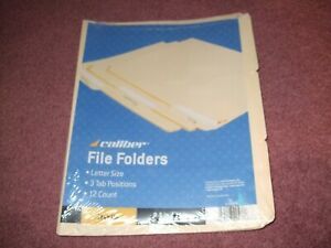NEW Caiber Manilla File Folders Letter 3 Tab 12 count