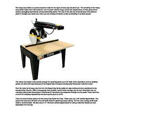 The Original Saw Company 14&#034; blade radial arm saw single phase 24&#034; cross cut