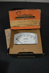 Vintage Simpson Gauges model 59 AC  0-30 Amperes #1370  NEW OLD STOCK