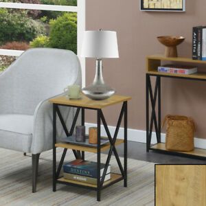 Tucson 3 Tier End Table , English Oak/Black