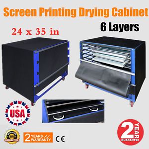 24 x 35in  6 Layers Floor Type Screen Press Drying Cabinet Warming Machine 2400W