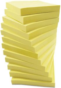 Sticky Notes 3 in x 3 in, 12 Pack Canary Yellow Self-Sticky Notes Pad, 100 1