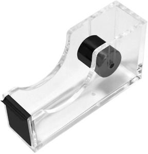 Multibey Clear Black Acrylic Tape Dispenser for Desk Heavy Duty 1–Inch Core Nons