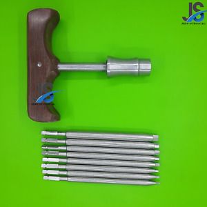 Surgical Orthopedic Cannulated Quick Connector wooden T-Handle Driver with 8 pie