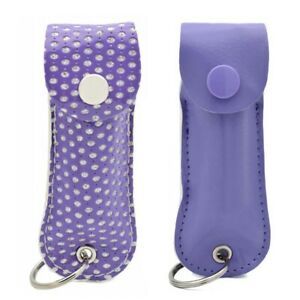 FIGHTSENSE Pepper Spray Maximum Strength W--Leather Case Self Defense Purple Set