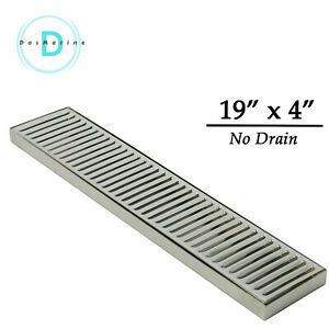 New ! 19&#034; x 4&#034; Rectangular Stainless Steel Beer Drip Tray No Drain Surface Mount