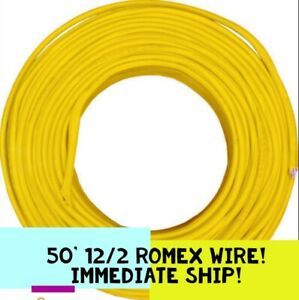 50 FEET 12/2 TYPE NM-B CABLE WITH GROUND WIRE *CUT TO LENGTH*