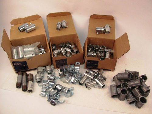 Huge lot 3/4 1/2 conduit emt connectors couplings more free priorty shipping for sale