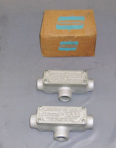 New Box (2) Crouse Hinds OET 1 Explosion Proof Outlet Box 1/2&#034; Type OE  W/ Cover