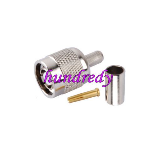 RP-TNC Crimp Plug(Female Pin) straight connector for RG58 RG142,LMR195 new