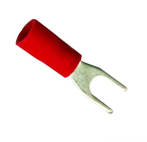 100PCS Crimp Spade Wire Connector 19AMP Fork Terminal Red 3.2mm BEST US