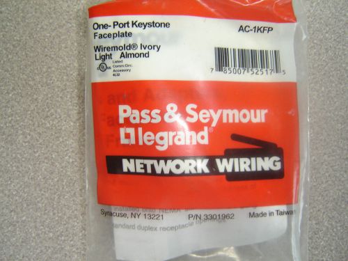 AC-1KFP One Port Keystone Faceplate Light Almond Ivory Network Wiring