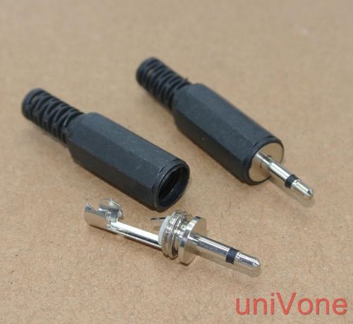 2.5mm Mono plug audio connector with cable boot.10pcs