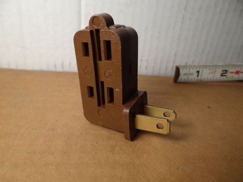 Lot (3) vintage Eagle brown rubber 3-WAY plug adapter angled cube tap splitter