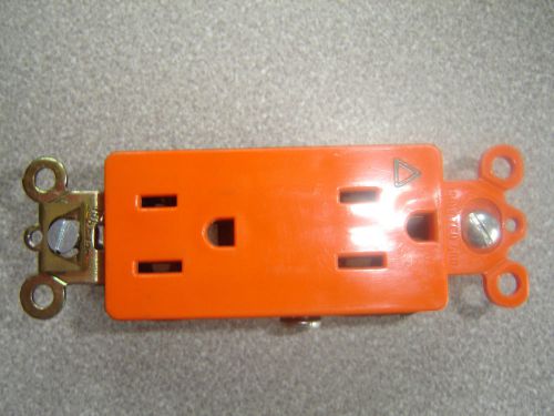 Pass &amp; seymour ig26362 orange decorator style duplex receptacle 15a used for sale