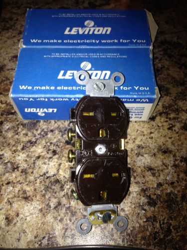 3 Pack Leviton 15A 250V Brown Commercial Grade Outlet