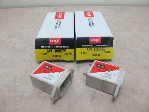 Lot of 2 - Cornell Dubilier CDE Power Socket Outlet APF 300CEE
