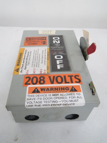 General electric tg3321 30a 240/250v fusible disconnect switch b399488 for sale