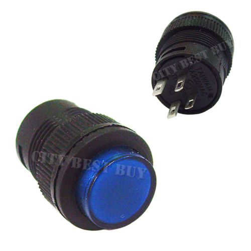 20 3A 250V AC SPST Self-locking 16mm On/Off Push Button Switch Blue Light 503AD