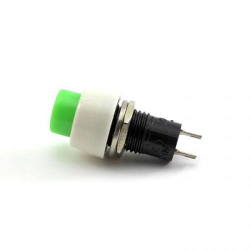 2pcs Green Cap Rounded Self-locking Panel Amount ON/OFF Push Button Power Switch