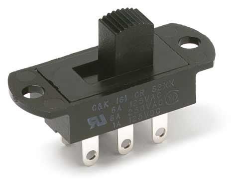 Slide Switches SPST 6A PC TH AG (5 pieces)