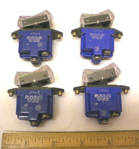 4 TP Rocker Button Switches, MICRO SWITCH # 2TP4-2, DPST, Above Panel Mount, USA