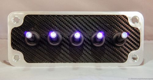 Billet : black wrap carbon fiber panel w/ led toggle switches - purple for sale