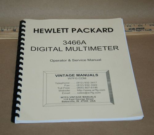 Hewlett Packard 3466 Digital Multimeter Operator &amp; Service Manual (BD1)