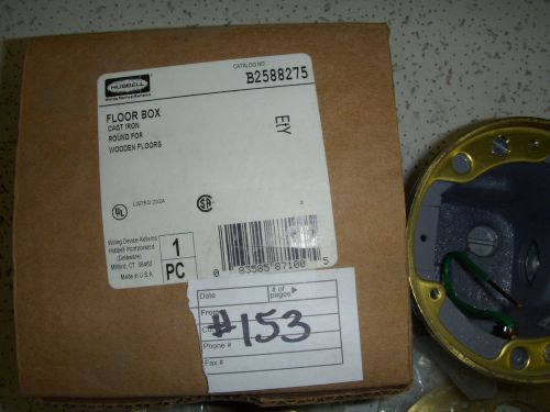 Hubbell b2588275;s2725;s3182 floor box kit with cover. *new* (#153) for sale