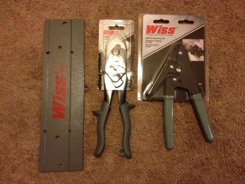 3 pc set wiss notcher, wiss cable tie tensioning tool, wiss 12&#034; folding tool. for sale