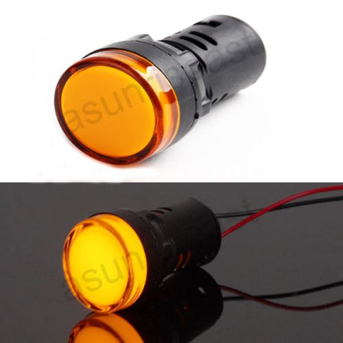 5 x pure yellow 22mm panel ac220v led indicator light signal lamp ad16-22d/s for sale
