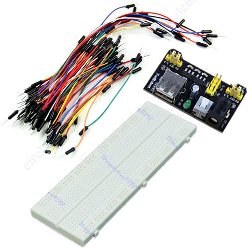 MB-102 830 Point Solderless Breadboard PCB +Power Supply+65pcs Jump Cable Wires