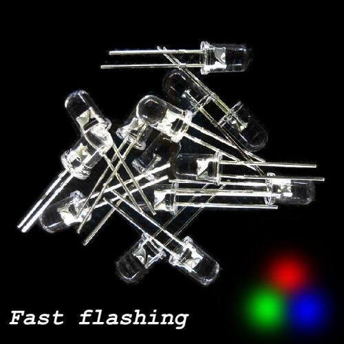 1000pcs 5mm white hair red green blue fast flashing light-emitting diode led for sale