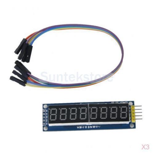 3pcs 8-Bit Digital Tube Serial Control 595 Drive Module LED Display +Dupont Line