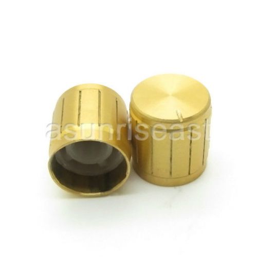 100x golden rotary cap aluminum knob for 6mm knurled splined shaft potentiometer for sale