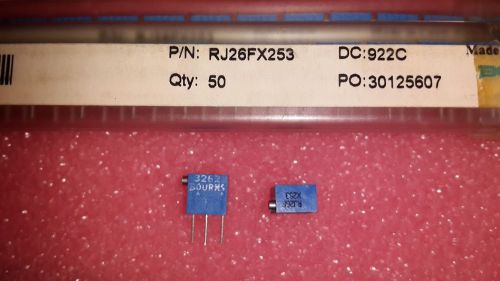 2x BOURNS RJ26FX253 , Resistor Variable, 25K OHM 10% 1/4W 12TURN 1.78MM PIN TH
