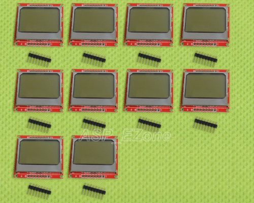 10PCS 84X48 84*48 Nokia 5110 LCD Module with White backlight adapter PCB