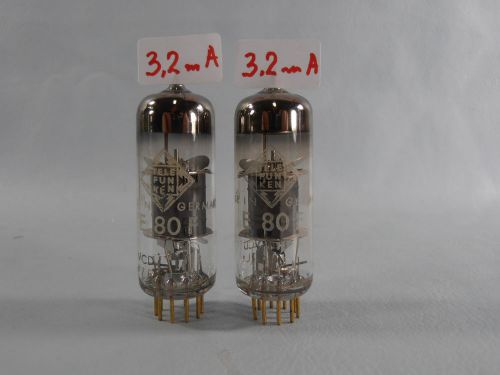 2 x TELEFUNKEN E80F MATCHED PAIR  Audio Vacuum Pentode Tube Gold Pin // Tested!!