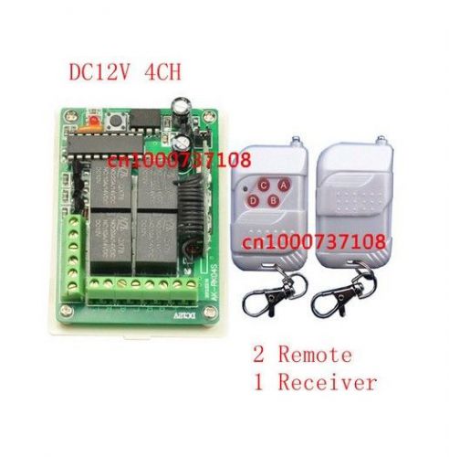 DC12V 4CH Digital Remote Control Switch 4 Outputs Learning Code 10A Relay