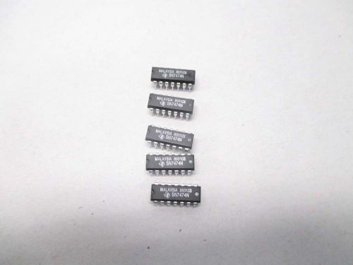 Lot 5 new texas instruments sn7474n 14-pin flip flop chip d477378 for sale