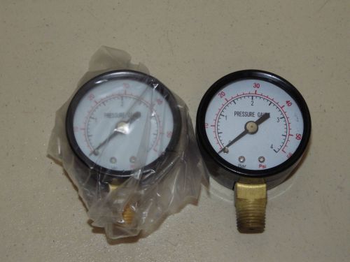 Lot of 2 Pressure Gauges 50mm - 1 New, 1 Used - Free Shipping!